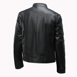 AIDASE  -  Men's Men's Leather Jacket Male Teen Stand-up Collar Punk Men's Locomotive Leather Jacket aidase-shop