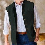 44.59Aidase Men Vests Sleeveless  Stand Up Collar Single Breasted Solid Color Lightweight Cardigan High Quality Male Outerwear chaleco aidase-shop