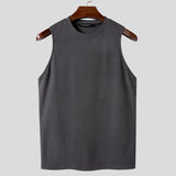 =Aidase Tops Korean Style New Men's Double-sided Suede Casual O-neck Vests Fashion Solid Simple Sleeveless Tank Tops S-5XL aidase-shop