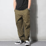 Aidase Spring Summer New Fashion High Waist Men's Clothing Casual All Match Korean Style Solid Color Loose Straight Rope Hombre Pants aidase-shop