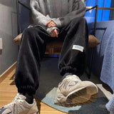 AIDASE  -  Winter Fleece Baggy Harem Sweatpants For Men New Korean Fashion Drawstring Trousers Y2K Vintage Streetwear Joggers Pants aidase-shop