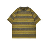 AIDASE  -  Hip Hop Tie Dye Vintage Striped Tshirt Oversize Summer Washed T-shirt Man Harajuku Cotton Loose Casual Tops Tees Plus Size S-3XL aidase-shop