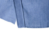 AIDASE  -  Spring and Autumn Men's Casual Shirt Pocket Leather Slim-fit Long Sleeve Denim Shirt aidase-shop