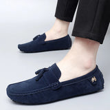 AIDASE  -  Summer New Driving Flats Stylish Style Male Moccasins Business Shoes Fashion Trendy Lazy Loafers Suede Leather Mens Casual Shoes aidase-shop