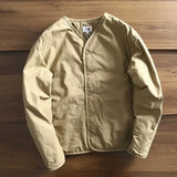 Men's Parkas Thick Cotton Coat Jacket Autumn Winter Retro Women Jackets V-neck Long Sleeves Pockets Single-breasted Tops aidase-shop