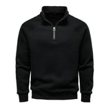 AIDASE  -  European American Autumn Winter Fashion Men Stand Collar Half Zipper Long Sleeve Solid Color Casual Trendy Pullover Sweatshirts aidase-shop
