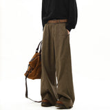 AIDASE  -  American Style Vintage Wide Leg Cargo Pants Men's Baggy Fashion High Street Overalls Coffee Streetwear Male Mopping Trousers aidase-shop