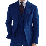 Aidase Herringbone Wool Grey Men Suits For Formal Business Groom Wedding Tuxedo 3 Piece Tweed Man Set Jacket Waistcoat with Pants aidase-shop
