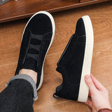 AIDASE  -  Spring men's thick soled board shoes high-quality suede leather casual sports shoes comfortable and fashionable low top shoes aidase-shop