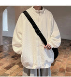 AIDASE  -  Niche Design Men's Jacket Diamond Pattern Decoration Long Sleeve Zipper Men Coats Korean Style Fashionable Menswear aidase-shop