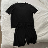 AIDASE  -  Men's Big Size Casual Suit Summer Thin Loose Regular Shoulder Short Sleeve Two Piece Set For 150kg aidase-shop
