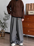 AIDASE  -  Loose Casual Pants Men Women Straight Leg Wide Leg Pants Drapey Long Pants Vintage Plaid Belted Loose Fit Casual Trousers aidase-shop