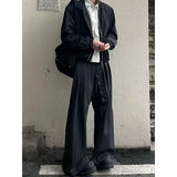 AIDASE  -  Japanese Style Men's Casual Pants Loose Fit Straight Leg Drapey Button Detailing Spring Autumn New Arrival aidase-shop