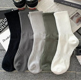 AIDASE  -  5pairs Unisex Pure Cotton Socks Black White Solid Designer Soft Breathable Outdoor Sport Sock Ankle Business Socks Men Women aidase-shop