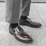 AIDASE  -  Luxury Brand Men's Shiny Leather Shoes High-end Occasions Business Men's Formal Shoes Classic Loafers Brown Retro Shoes aidase-shop