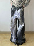 AIDASE  -  American Retro High Waist Full Length Jeans Street Waterfall Print Hip-hop Baggy Pants Women's Casual Y2K Grunge Denim Trouser aidase-shop