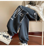 AIDASE  -  American Letter Print Casual Pants Fall Trend Large Size Drawstring Leg Sweatpants Loose Sports Casual Pants Women Men Clothing aidase-shop
