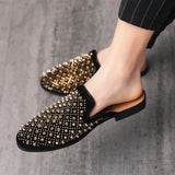 Aidase Men Half Slipper Shoes For Men Rhinestone Luxury Loafers Fashion Zapatillas Hombre Casual Shoes Sapato Social Masculino Mules aidase-shop