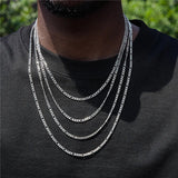 AIDASE  -  6 mm Stainless Steel Men Figaro Chain Necklace Silver Color Basic Chain Necklace For Women Hip Hop Jewelry Party Accessories aidase-shop