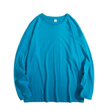 Oversized Men's T-shirts Long Sleeve Quality Cotton Fashion Korean Clothing Tops Solid Color Harajuku Male Tees aidase-shop