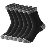 AIDASE  -  6 Pairs/lot Men's Sports Socks Autumn Winter 100% Cotton Running Black Sports Hiking Socks Black White Gray Male Long Tube Socks aidase-shop