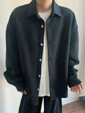 AIDASE  -  Trendy Men's Jacquard Textured Shirt Tops Spring Autumn Outdoor Casual Buttoned Lapel Cardigans Men Stylish Solid Color Shirts aidase-shop