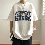 AIDASE  -  Fashion O-Neck Short Sleeve Casual Printed Letter T-Shirts Men Clothing Summer New Loose Korean Tops All-match Tee Shirt aidase-shop