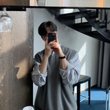 AIDASE  -  Plain Sleeveless Knitted Sweaters for Men Solid Color Man Clothes Waistcoat V Neck Vest White A Thick Winter Korean Autumn Baggy aidase-shop