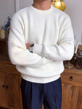 AIDASE  -  Leisure Knitting Sweaters For Mens Fall Winter Casual Texture Knit Bottoming T Shirt Fashionable Solid Color Crew Neck Sweater aidase-shop