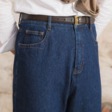 Aidase High Quality Jeans Men Dress Trouser Straight Leg Pant Naples 2024 Fashion Casual High Waist Straight Leg Jeans Men Trouser