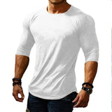 AIDASE  -  Spring Summer Mens Fashion T-Shirts Men Solid Color Slim Fit O-Neck Thin T Shirt Male Long Sleeve Tops Tees Drop Shipping aidase-shop