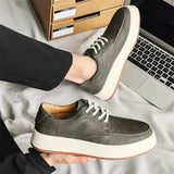 Aidase New Brown Casual Shoes Classic Frosted Leather Men Soft Loafers Men Flats Comfortable Driving Shoes Lace Up Loafers Moccasins aidase-shop