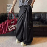 AIDASE  -  Niche Design Male Trousers Contrast Color Button Patchwork Stitching Draped Design Casual Wide-Leg Pants Fashion 21E6857 aidase-shop