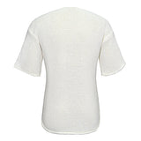 Aidase Mens Hollow Casual Knitted Tops Genderless 2024 Summer New Fashion Vacation White Loose Breathable Short Sleeve T-Shirt Unisex aidase-shop