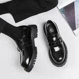 Men Harajuku Korean Style Streetwear Business Casual Thick Platform Leather Wedding Loafers Shoes Male Leather Shoe Man aidase-shop