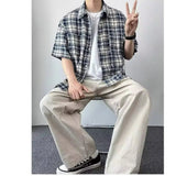 AIDASE  -  Retro Waed Loose Straight Leg Casual Pants Thin Wide Leg Pants Spring Autumn Sle for Men And Women Trendy Workwear Trousers aidase-shop