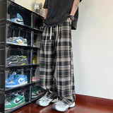 AIDASE  -  Men's Plaid Casual Pants Loose Straight Hong Kong Style Spring Autumn New Fashion Comfortable Breathable Men's Trousers aidase-shop