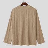 AIDASE  -  Men T Shirt Solid Color V Neck Long Sleeve Loose Fashion Casual Male Tee Tops Streetwear Korean Style Men Clothing S-5XL aidase-shop