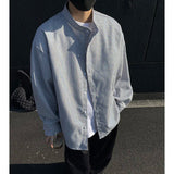 AIDASE  -  Spring New Products: 65% Cotton High-quality Men's Breathable Stand-collar Shirt, Unisex Loose-fitting Jacket, Striped Top. aidase-shop