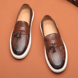 Aidase New Fashion Leather Men Party and Wedding Casual Loafers Italian Men's Dress Shoes Comfortable Breathable Men Shoes Big Size 46 aidase-shop