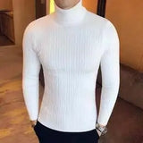 Korean Fashion Autumn Men Casual Vintage Style Sweater Wool Turtleneck Oversize  Winter Men Warm Cotton Pullovers Sweaters aidase-shop