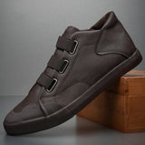 AIDASE  -  Men's Leather Casual Shoes Breathable Trend Pu Leather Men Wear-Resistant Designer Sneakers British Wild Simple Flats BD20245 aidase-shop