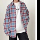 AIDASE  -  American Sle Plaid Long Sve irt Men Women Casual Loose All Match Worn Long Sve Cheered irt Coat Spring Autumn aidase-shop