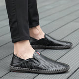 AIDASE  -  Spring Autumn New Breathable Loafers Soft Sole Anti Slip Trendy Deep Blue Men's Flat Shoes Fashion Men's Work Shoes aidase-shop