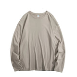 Oversized Men's T-shirts Long Sleeve Quality Cotton Fashion Korean Clothing Tops Solid Color Harajuku Male Tees aidase-shop