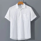 AIDASE  -  Japanese Retro Linen Square Neck Short-sleeve Men Shirt Summer Casual Thin Cardigan aidase-shop