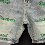 Aidase Male Denim Shorts Oversize Big Size Retro With Text Men's Short Jeans Pants Cut Cowboy Korean Fashion Jorts Sale Vintage aidase-shop