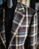 Aidase Luxury Plaid Men's Wedding Blazer Notch Lapel Jacket Double Breasted Tuxedos Business Party Slim Fit Groom Wear Only Coat aidase-shop