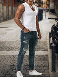 AIDASE  -  Fashion Sleeveless Tee Tops Summer Men Solid Color Casual Tank Top Clothes Mens Loose V Neck Vest Pullovers Male Streetwear aidase-shop