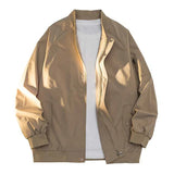AIDASE  -  Men Bomber Jacket Casual Solid Stand Collar Full-Zip Pilot Coat Loose Male Outwear aidase-shop